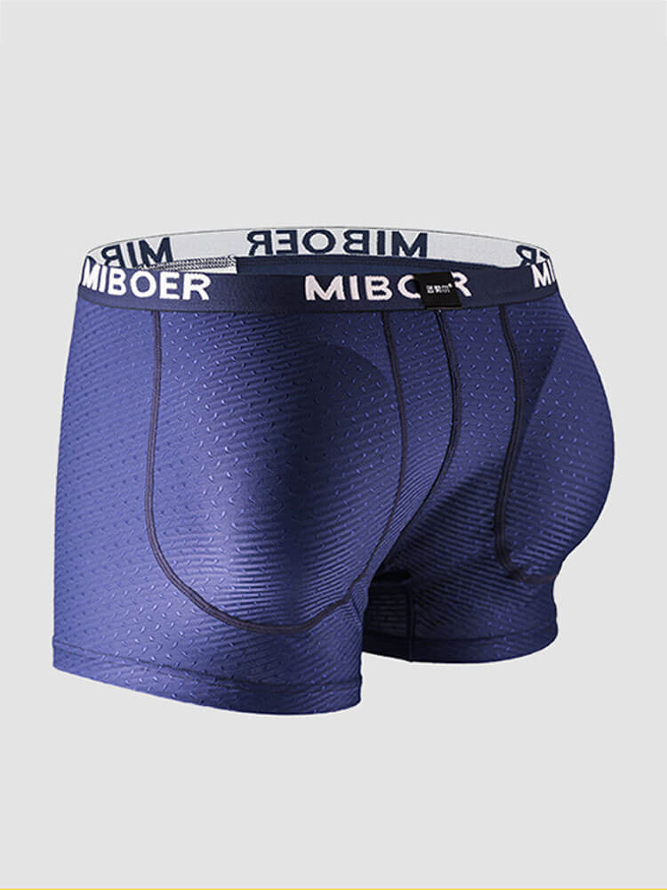 Men's U-Pouch Shaping Butt-Lifting Solid Trunks