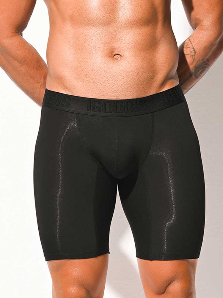 Men's Solid Color Slim-Fit Modal Long Boxer Briefs