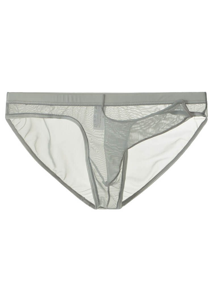 Men's Transparent Mesh Elephant Trunk Open Briefs