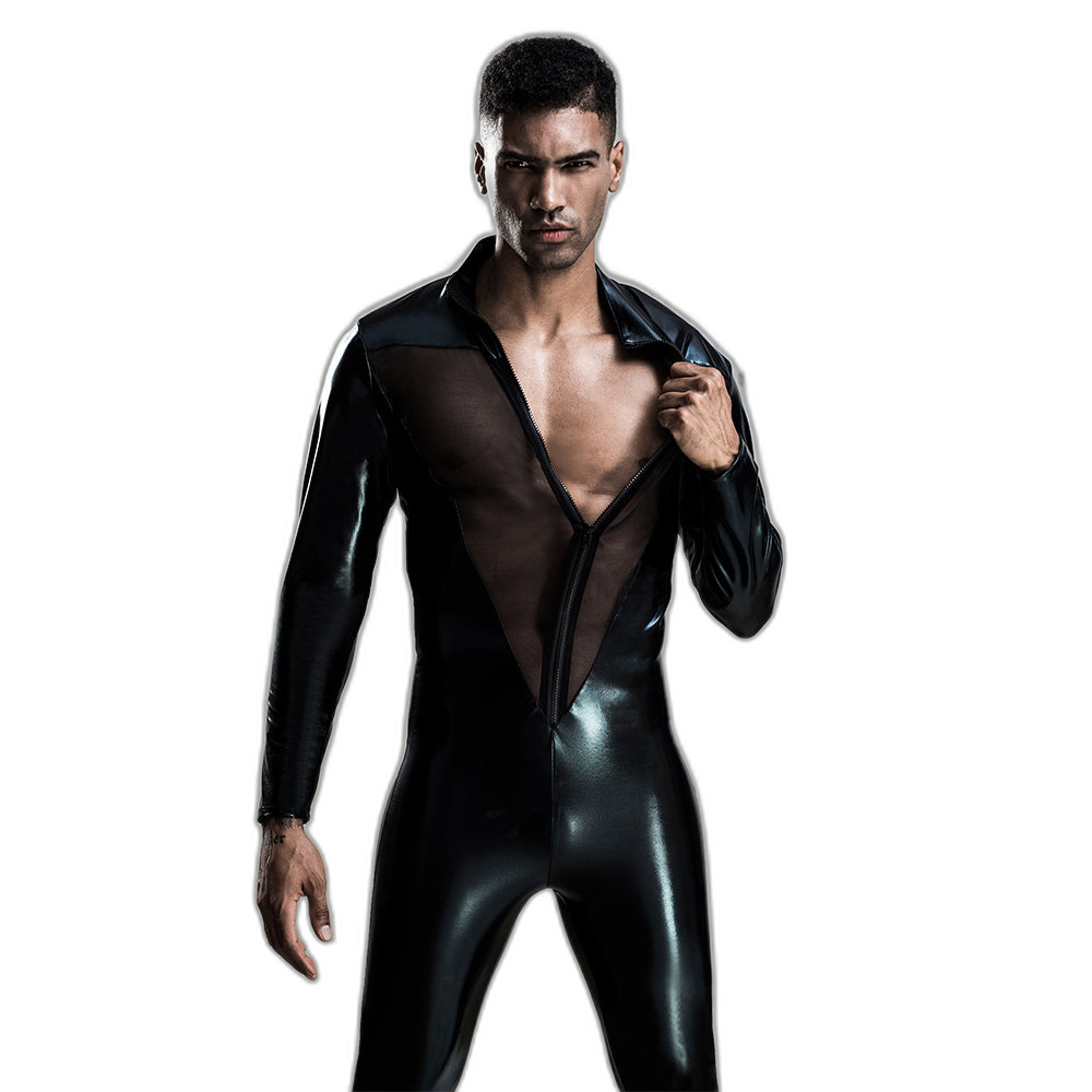Men's Sheer Mesh Bodysuit