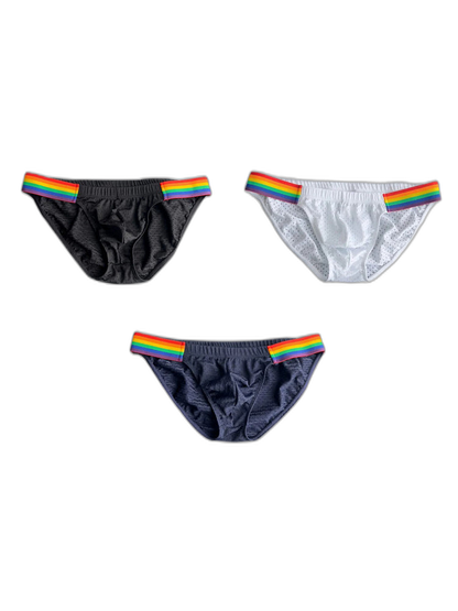 Men's Sexy Rainbow Pride Mesh Bikini