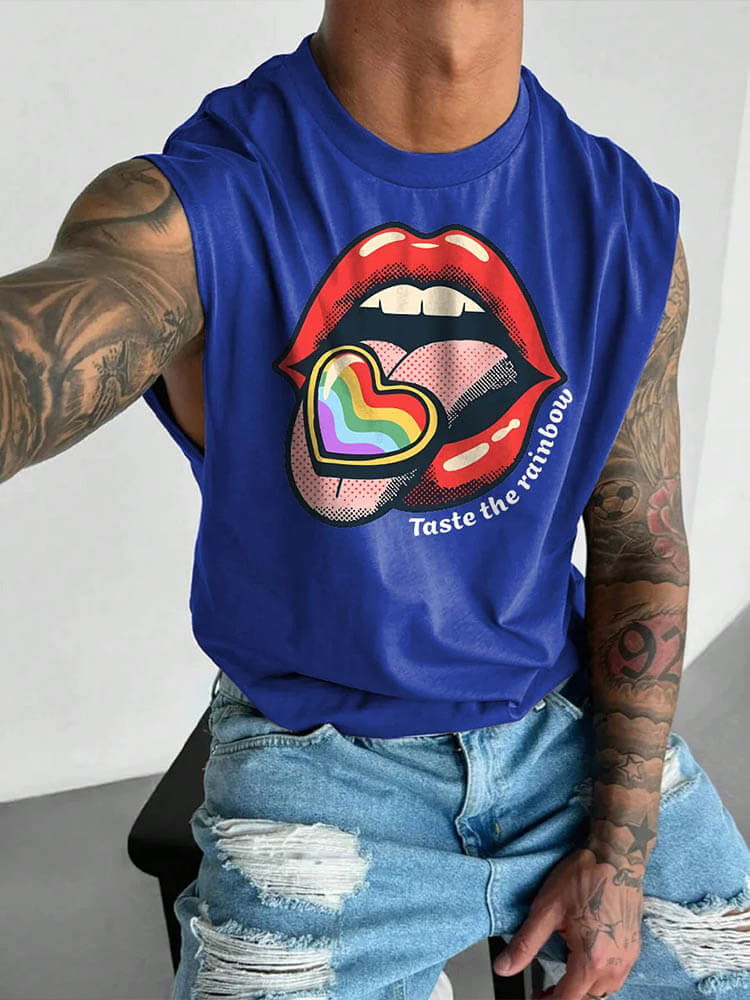 Men's Mouth Taste The Rainbow Wide Shoulder Vest