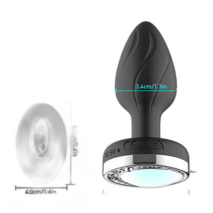 Moon & Antler - Remote Control Light-Up Silicone Vibrating Butt Plug