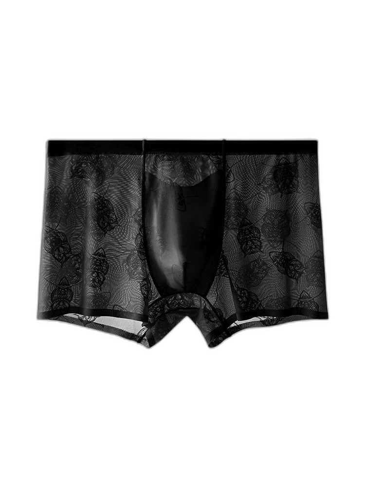 4 Pack Men's Ice Silk Antibacterial Mid-Rise Seamless Comfort Trunks