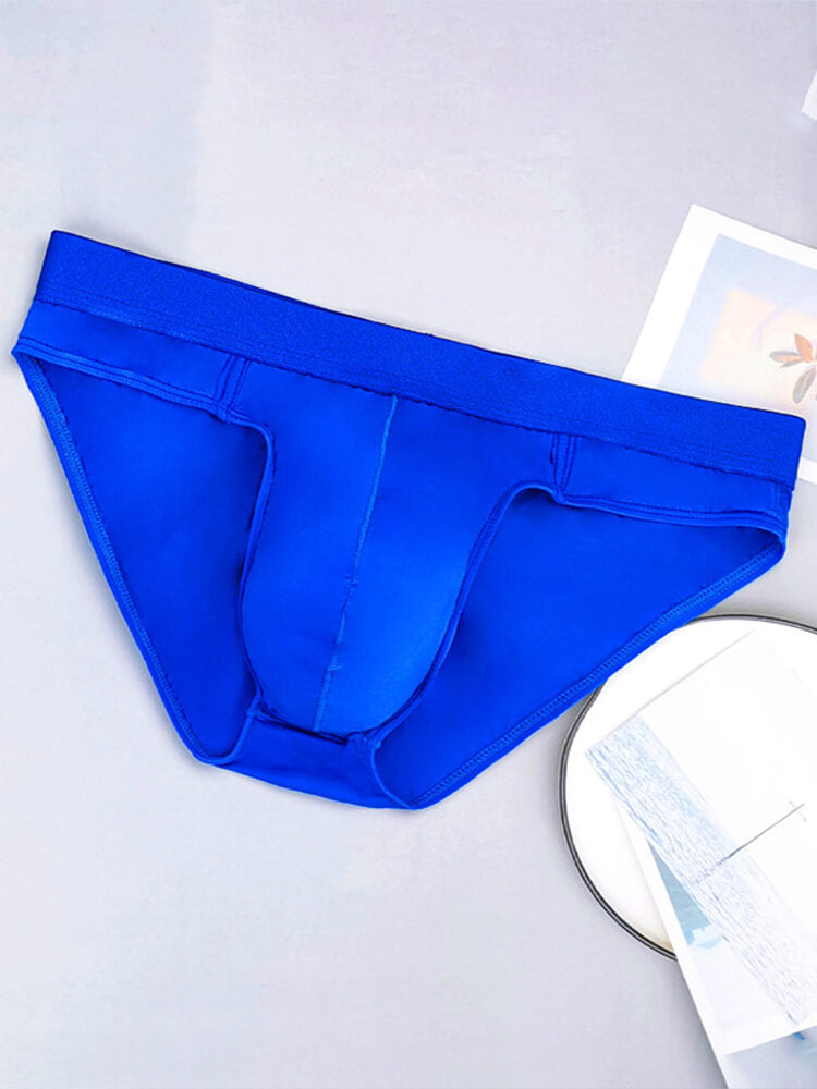 Men's Aurora Blue High-Cut Athletic Ice-Silk Briefs