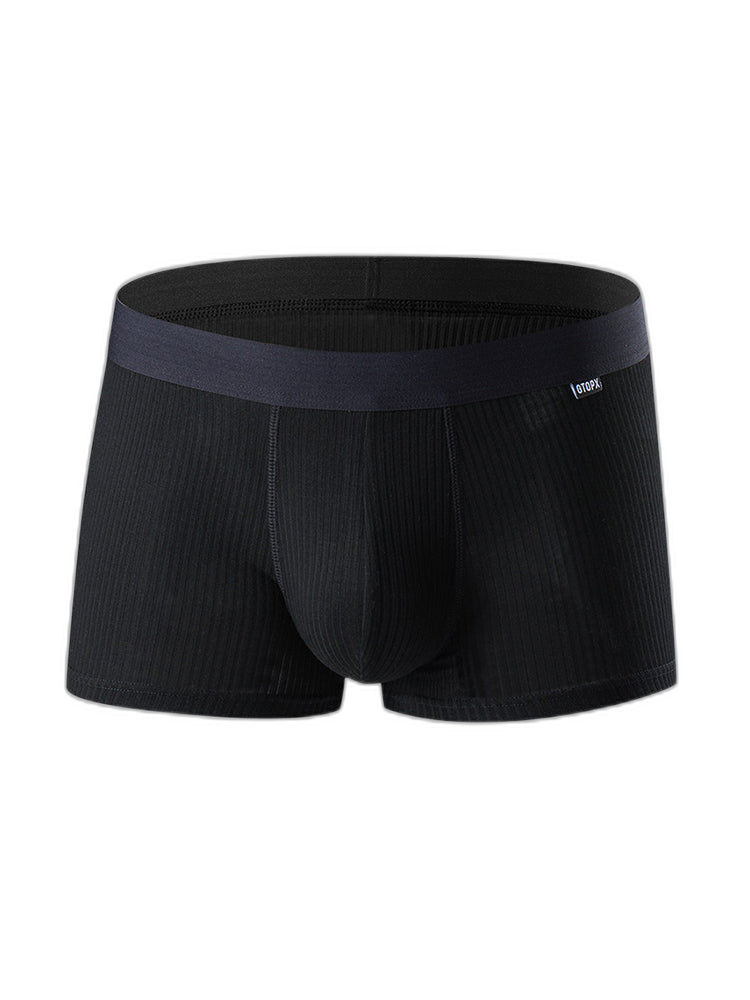 Men's Breathable Threaded Fabric U Convex Trunks