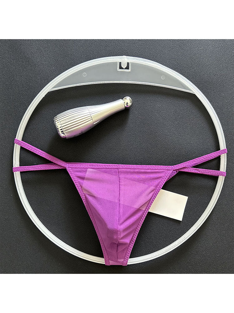 Men's Sexy Low-Rise Double Straps Mesh Thong