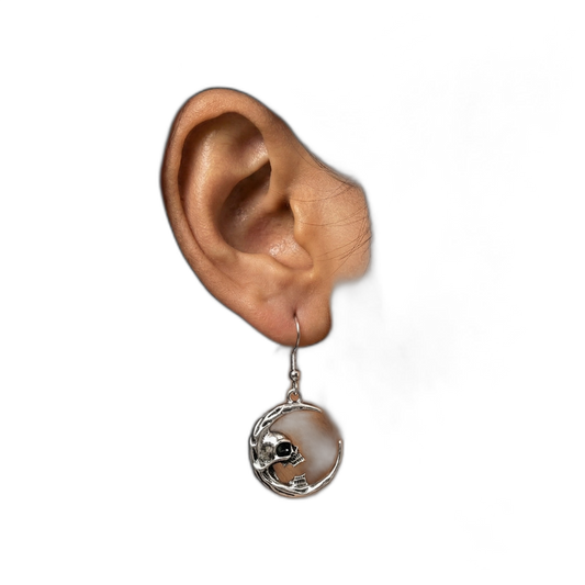 Skull Moon Earrings