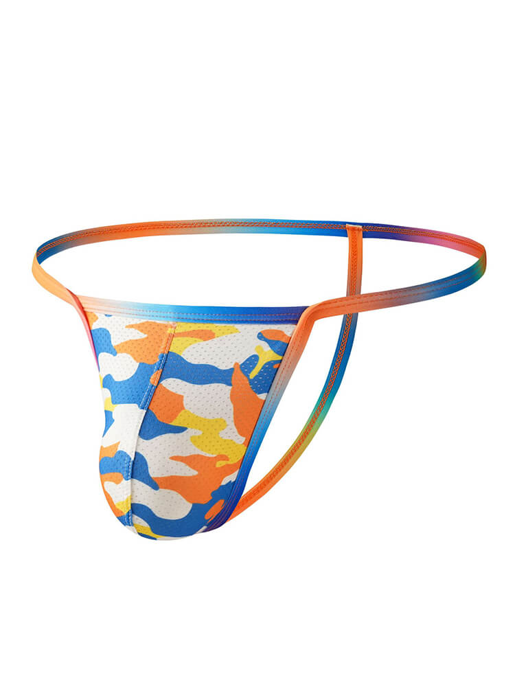 Men's Sexy Low-Rise Camouflage Printed Thong