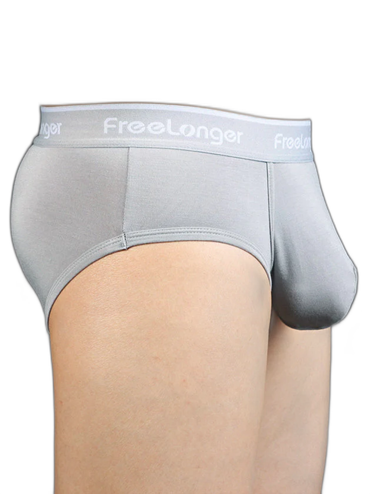 FreeLonger Men's Comfy Separate Big Pouch Briefs