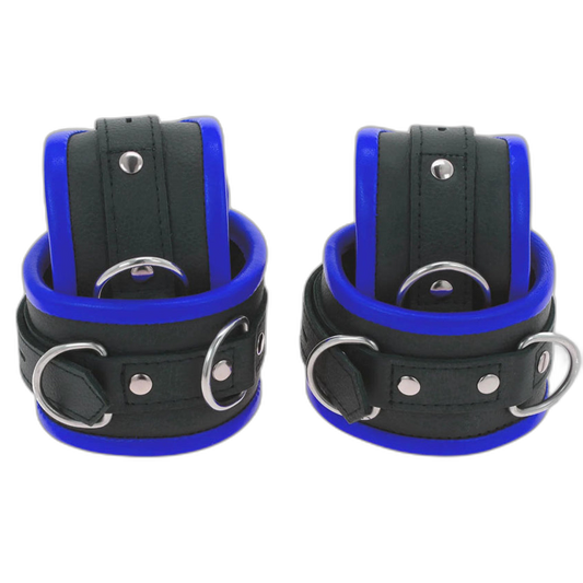ruff GEAR Premium Leather Restraints 4 Piece Set Blue