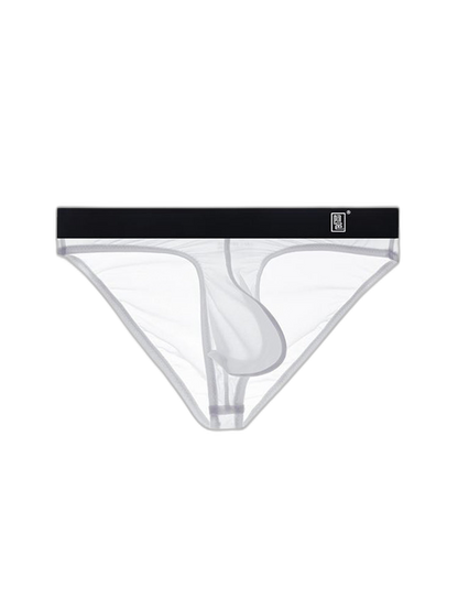 Men's Ultra Thin Ice Silk See-through Briefs