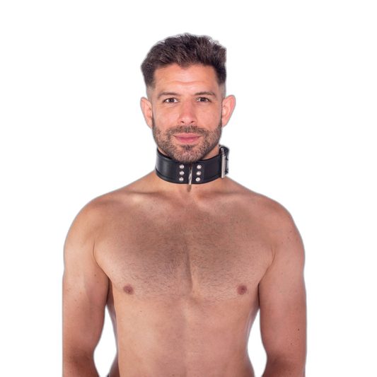 Prowler RED Leather Collar Black