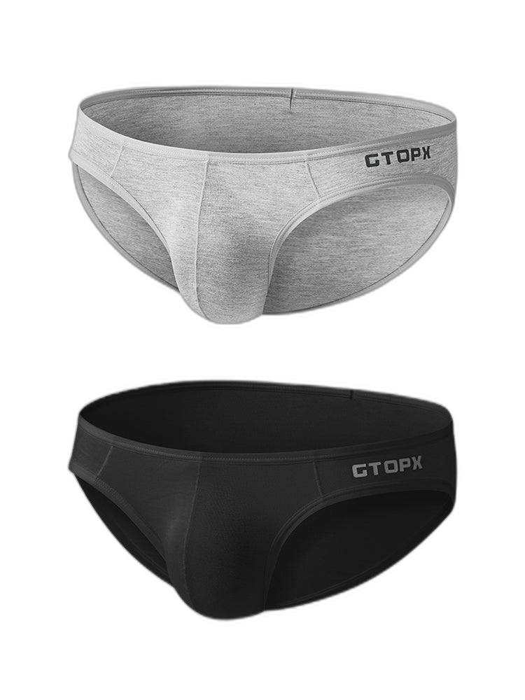 2 Pack Men's U-Shaped Pouch Single Layer Moisture-Wicking Comfortable Sexy Bikini