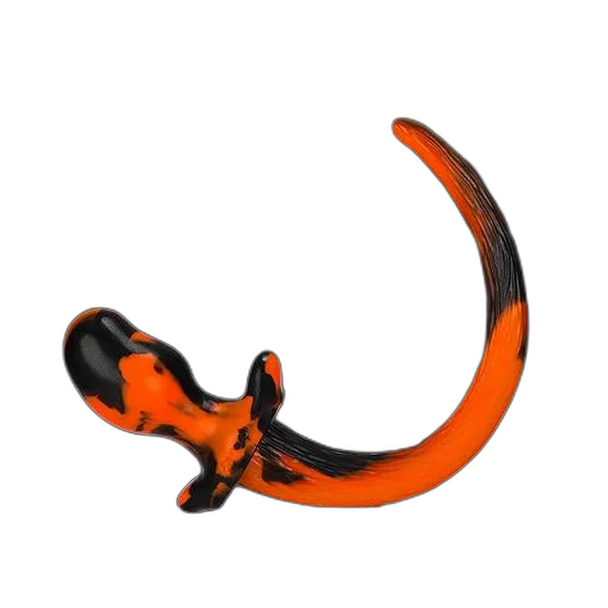 MASTIFF Puppy Tail Butt Plug | Orange & Black Swirl