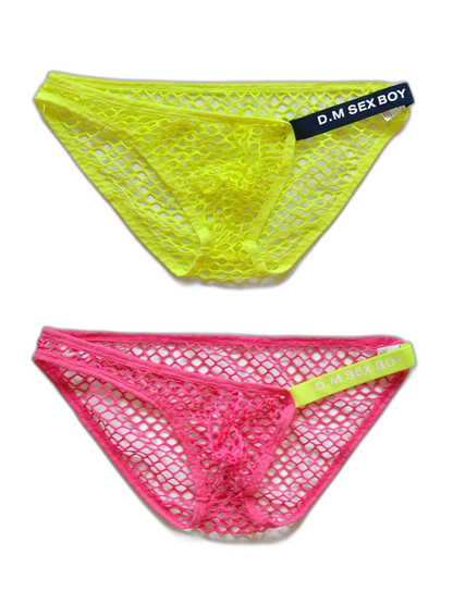 2 Pack Men's Low Waist Sexy Mesh Breathable Sports Transparent Briefs