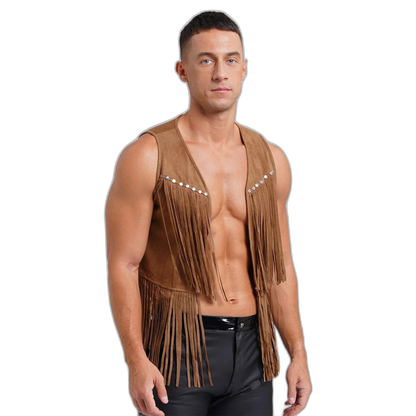Suede Tassel Western Cowboy Vest