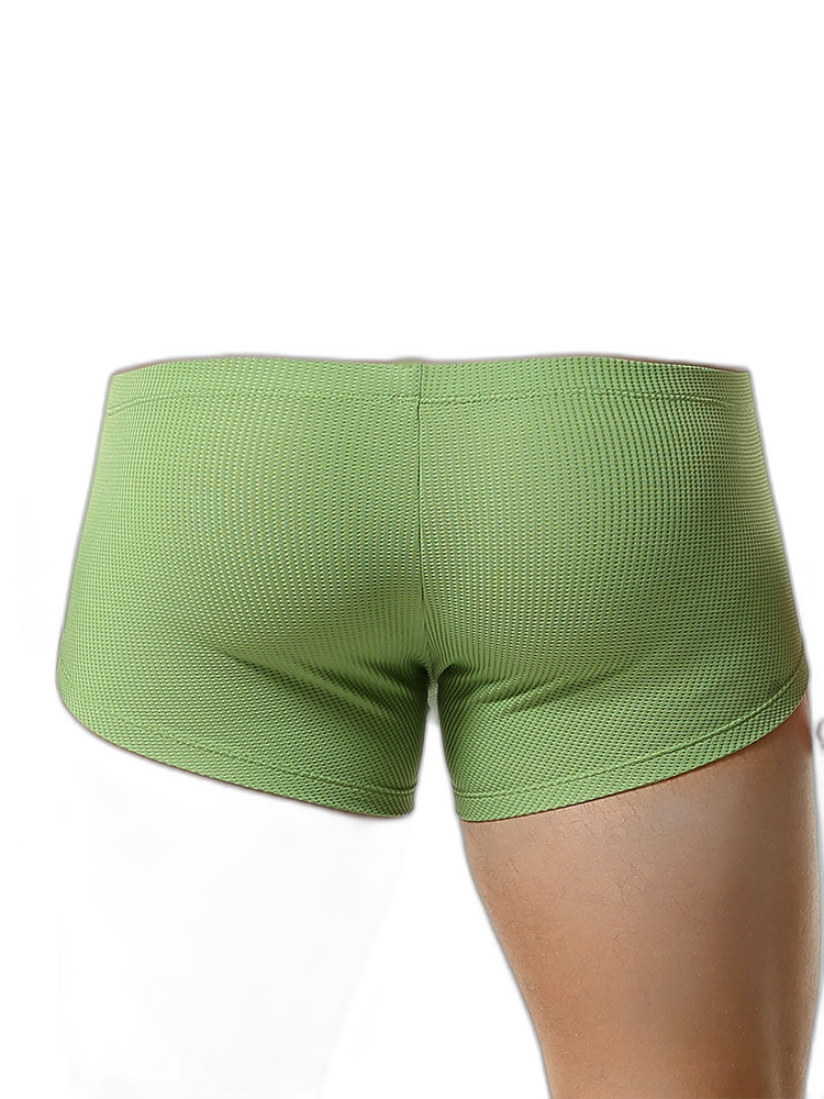 2 Pack Men's Sexy Short Legs Trunks With Large Pouch