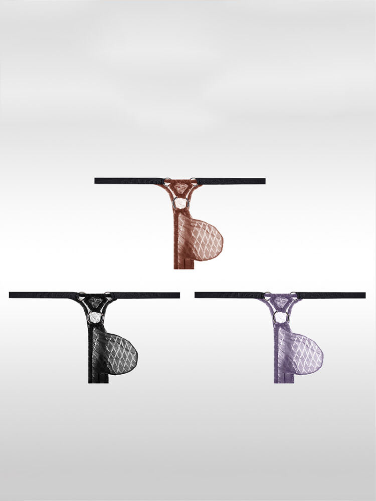 Men's Ultra-Thin Transparent Low-Rise Ring Thong