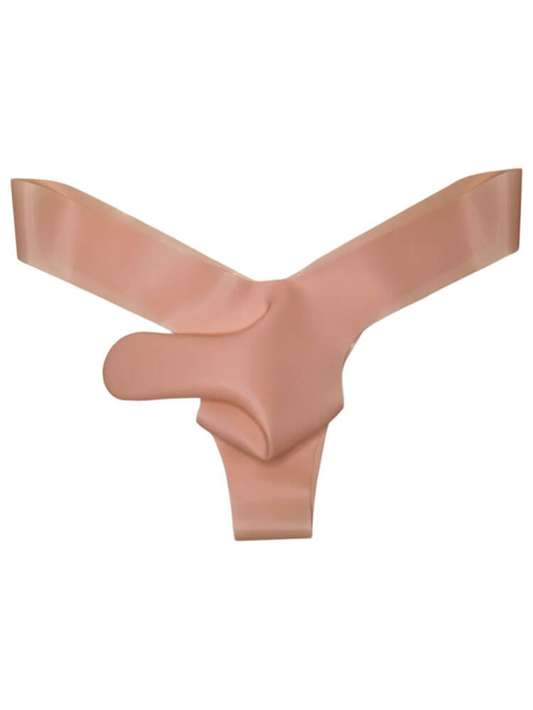 Men's Low-Rise Seamless Latex V-Cut Thong