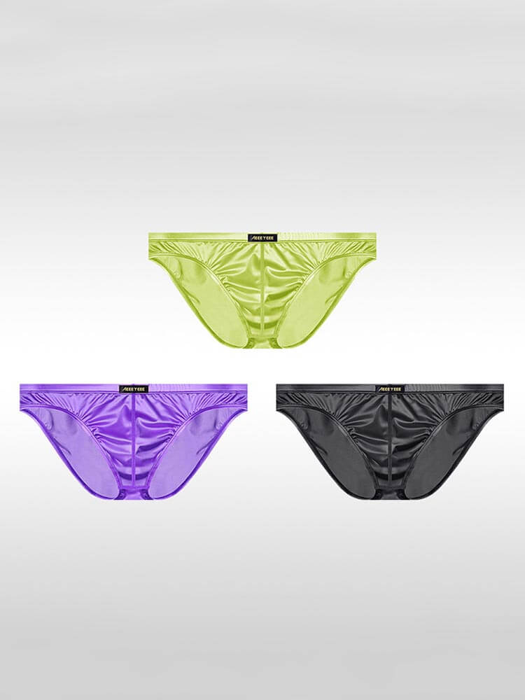 Men's Sexy Silky Thin Breathable Satin Low-Rise Briefs