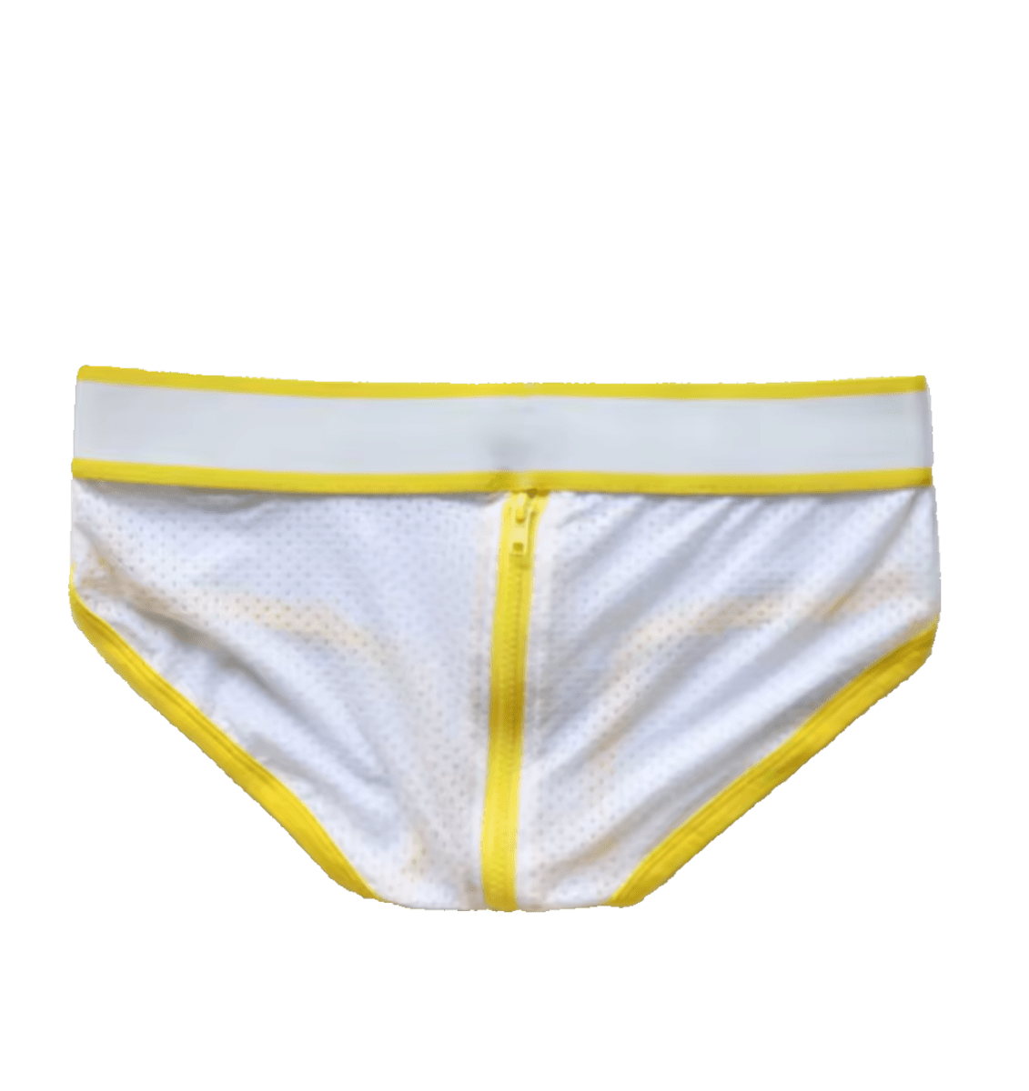 Mesh Zipper Bum Briefs Yellow