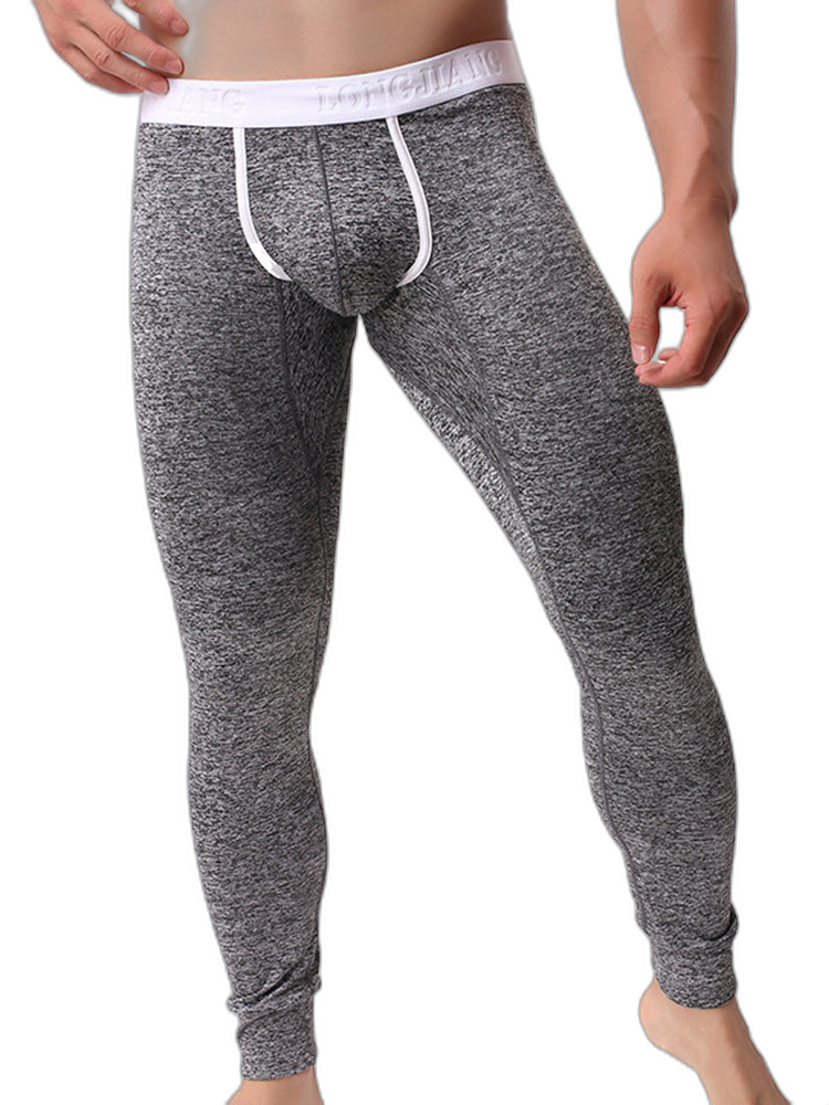 Men's U-Convex Pouch Sexy Base Layer Warm Pants Sleep Pants