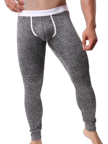 Men's U-Convex Pouch Sexy Base Layer Warm Pants Sleep Pants