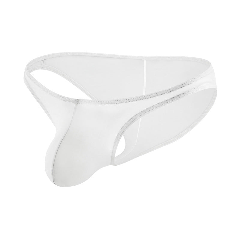 High Elastic Ice Silk Men's Solid Color Low Waist Briefs