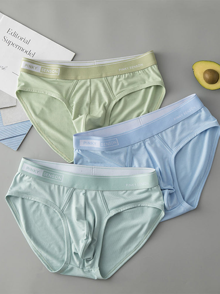 4 Pack Men's Modal Skin-Friendly Solid Color Mid-Rise Briefs