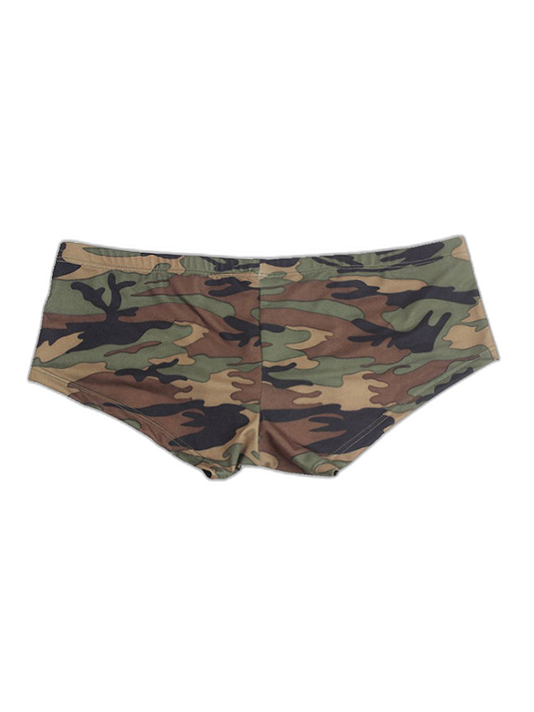 Men's Camo Print Short Leg Trunks
