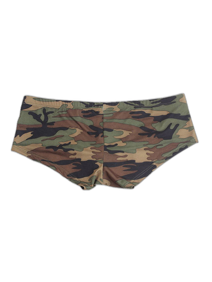 Men's Camo Print Short Leg Trunks
