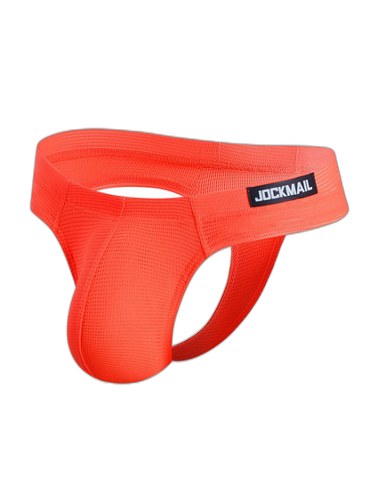 Men's Simple Breathable Mesh Pouch Thong & Strings