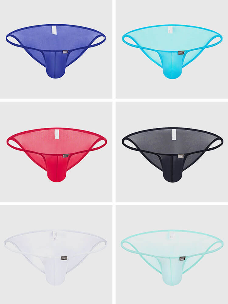 Men's Sexy Slightly Sheer Ice Silk Low-Rise Briefs