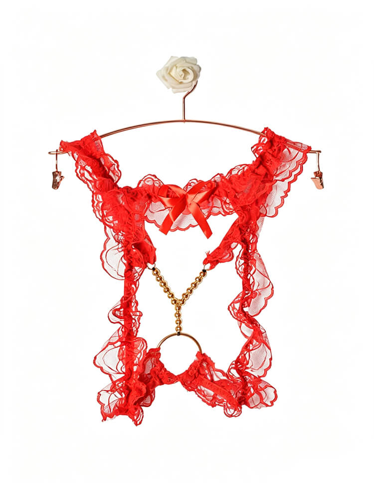 Men's Sexy Lace Trim Low-Rise Jockstrap