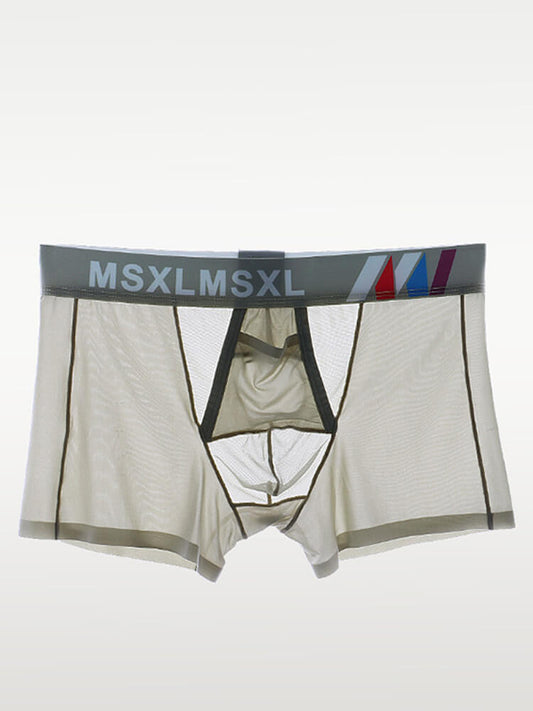 Men's Sexy Sheer Gun Bullet Separation Thin Trunks