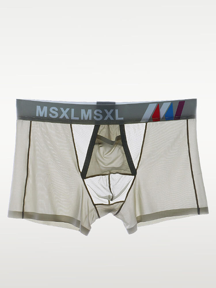 Men's Sexy Sheer Gun Bullet Separation Thin Trunks