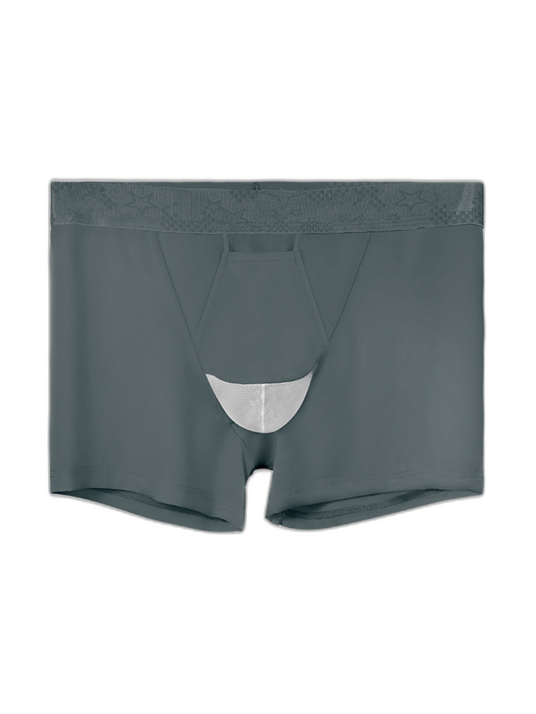 2 Men's Ultra-Thin Ice Silk Detachable Gusset Breathable Trunks