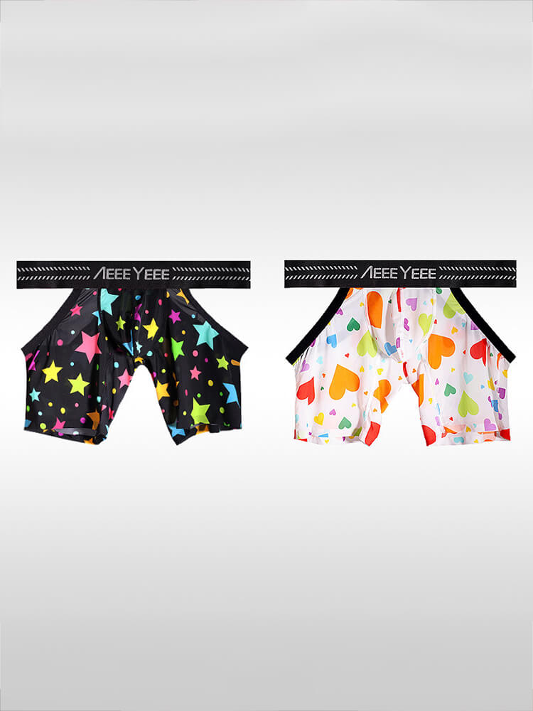 Men's Sexy Seamless Leopard Print Cutout Boxer Briefs