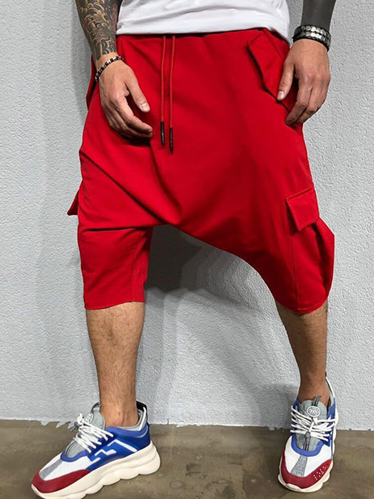 Men's Street Loose Drawstring Harem Cropped Pants