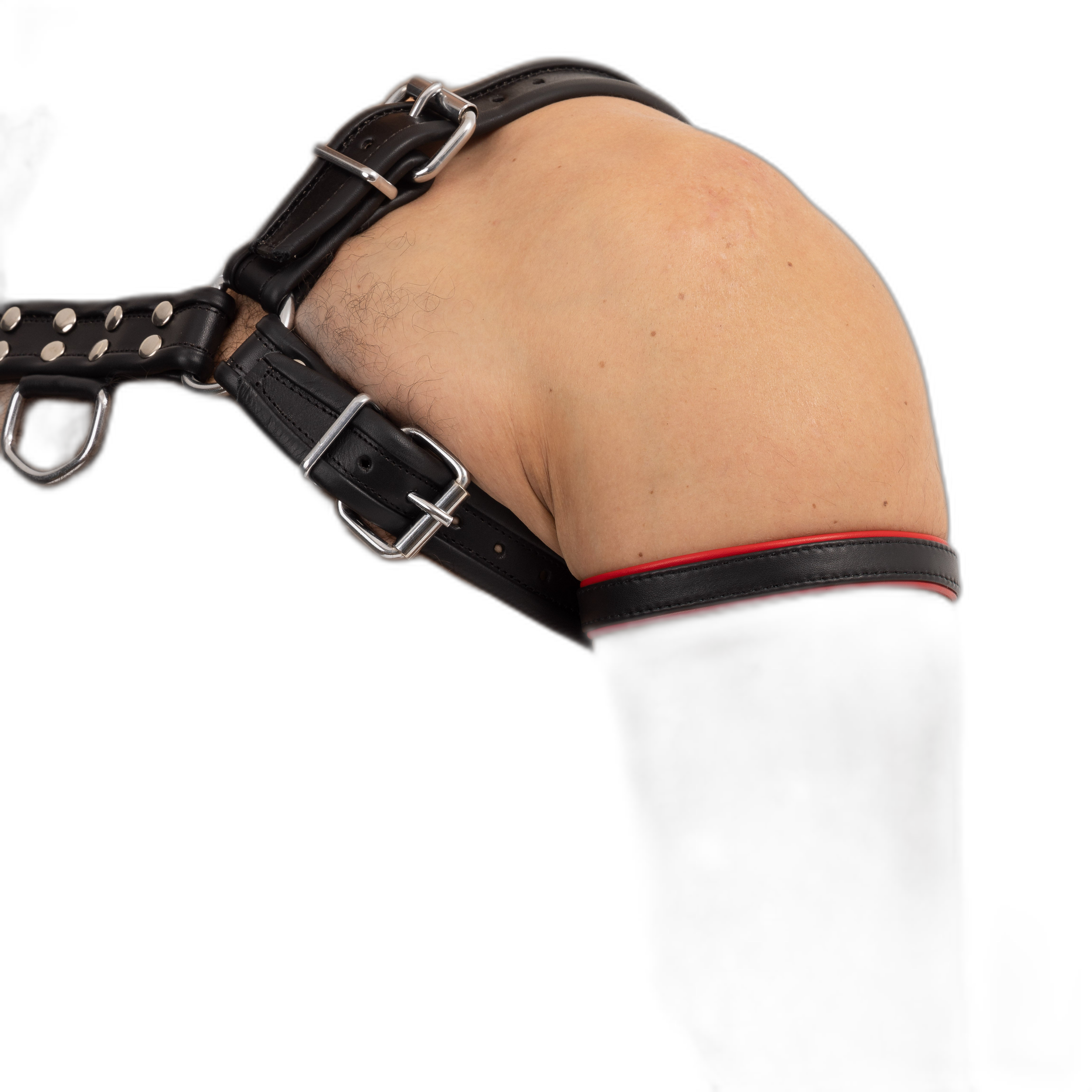 Prowler RED Leather Bicep Band Black Red