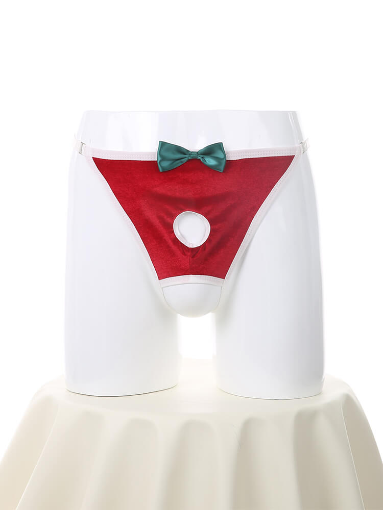 Men's Christmas Sexy Front Hollow Jockstrap