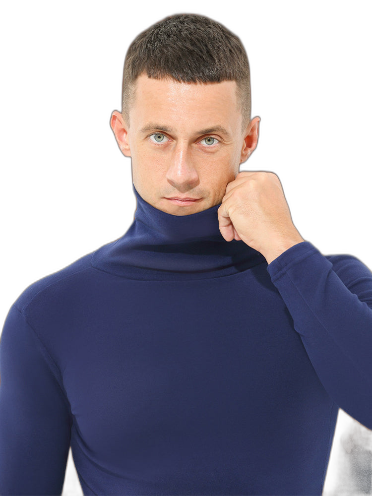 Men's Mid-high Collar Warm Cold-proof Long-sleeved Bottoming Shirt