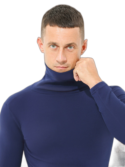 Men's Mid-high Collar Warm Cold-proof Long-sleeved Bottoming Shirt