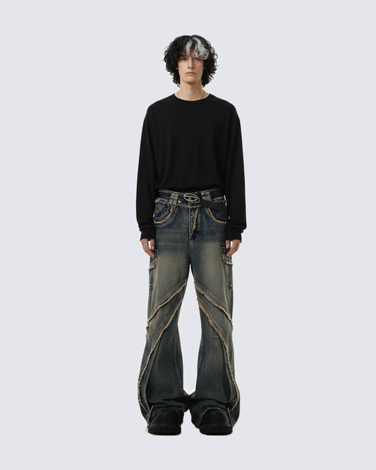 KIIKIO Vintage Raw Edge Jeans