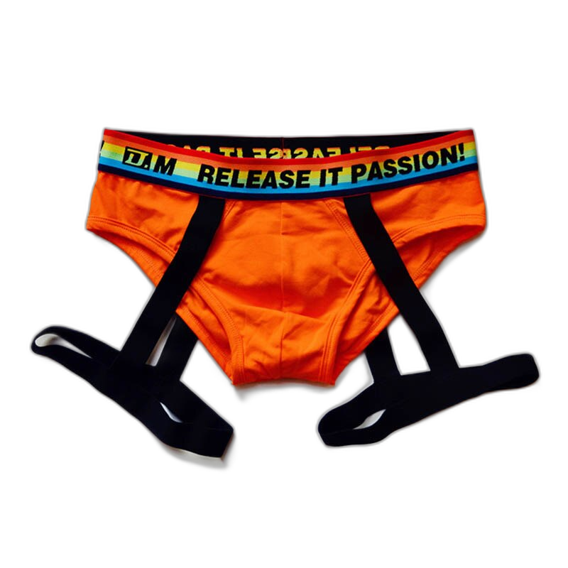 D.M. Rainbow Solid Color Suspender Briefs