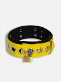 Unisex Colorblock Silicone Lock Choker Collar