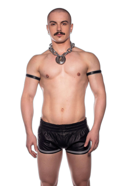 Prowler RED Leather Bicep Band Black/White