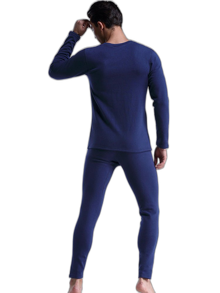 V-Neck Thermal Underwear With Fleece Lined