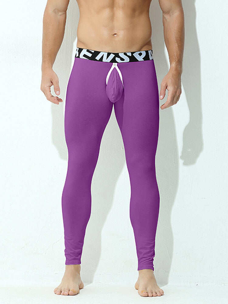 Men's Lettered Belt Elastic Tight Thin Leggings